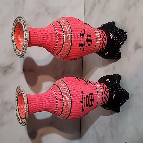 Pair of Macrame Vases - Picture 3 of 4